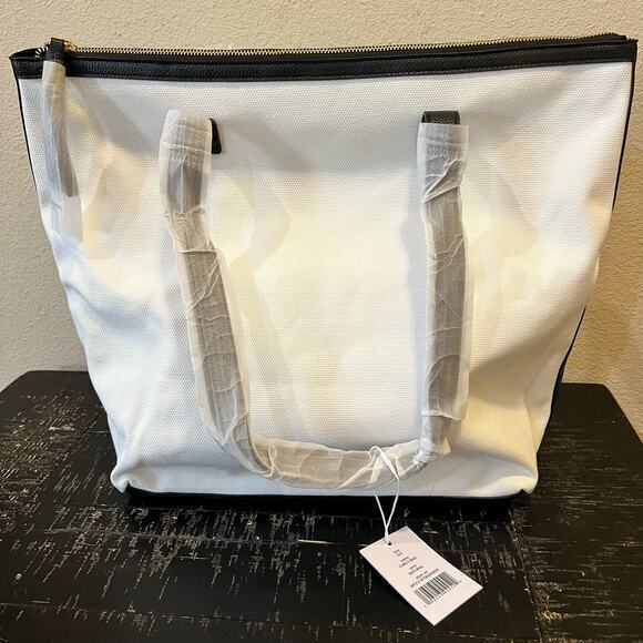 Walter Baker CARLY BAG Classic Canvas and Vegan Leather Tote - Picture 1 of 8